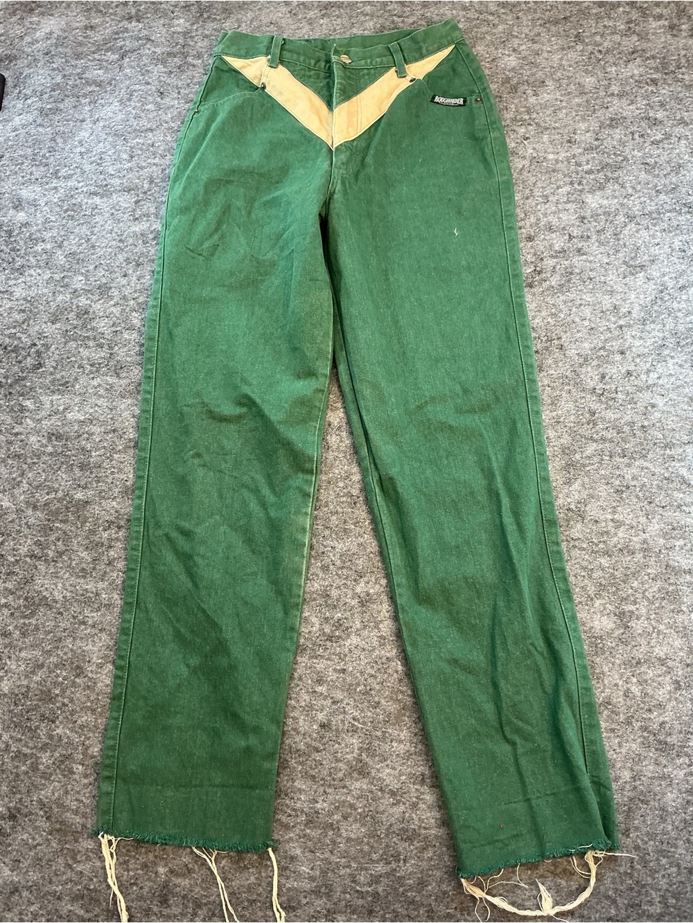 Boughrider Vintage Westeen Bareback Green Pants with Contrast Chevron